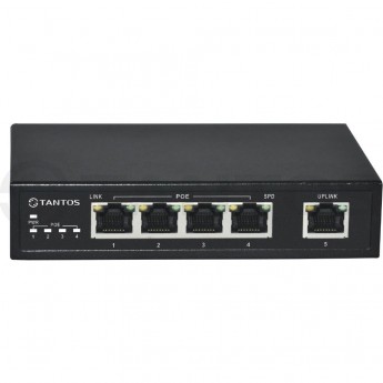 5 портовый гигабитный POE-коммутатор TANTOS TSn-4P5G